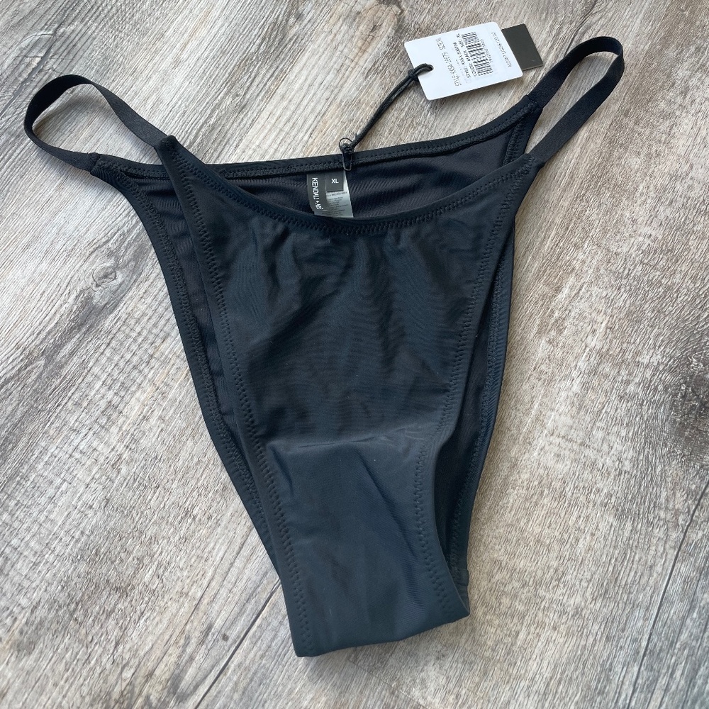 KENDALL + KYLIE Bandeau High Leg Bikini Bottoms (Size XL)